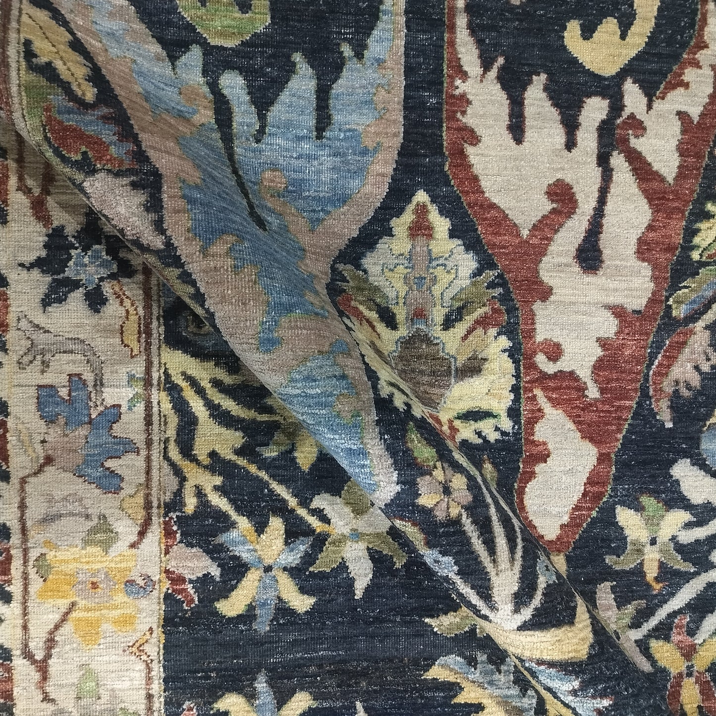 Black Multy Pure Wool Transitional Bidjar Handknotted 9.0X11.11ft 274X361Cms Area Rug