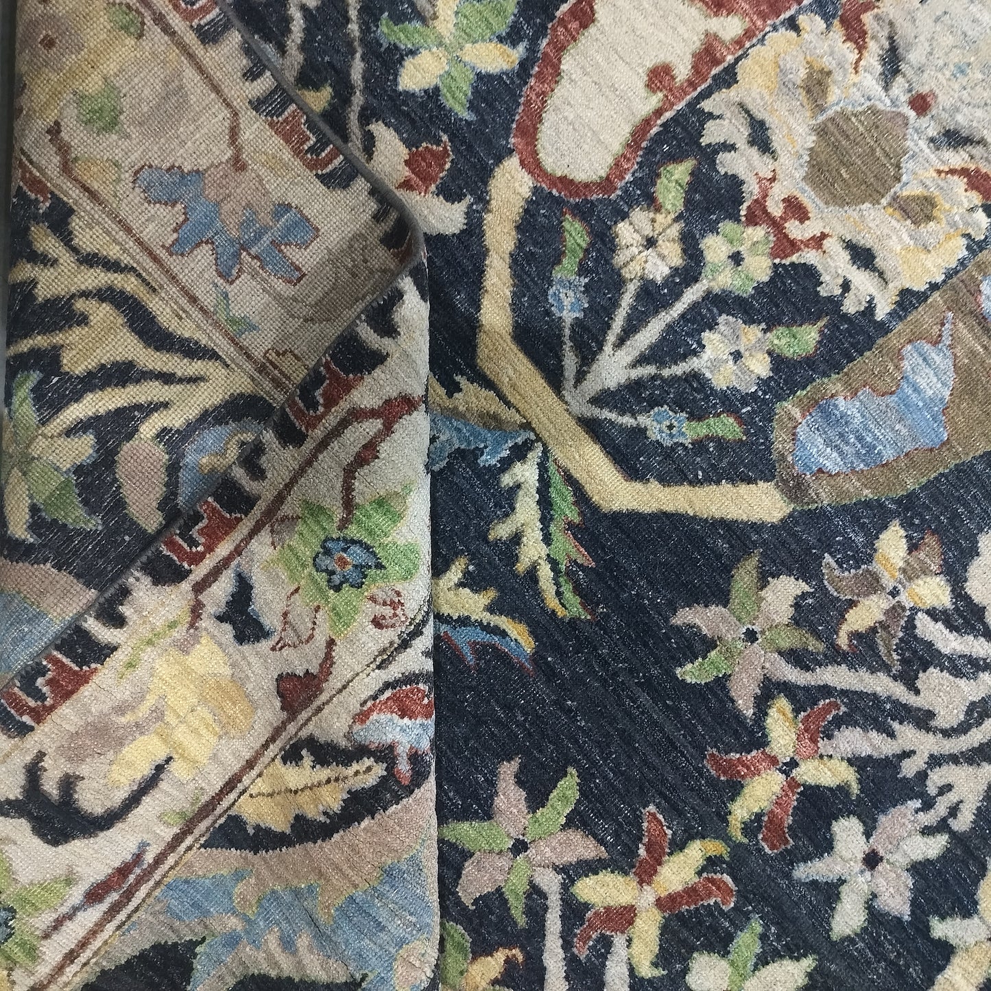 Black Multy Pure Wool Transitional Bidjar Handknotted 9.0X11.11ft 274X361Cms Area Rug