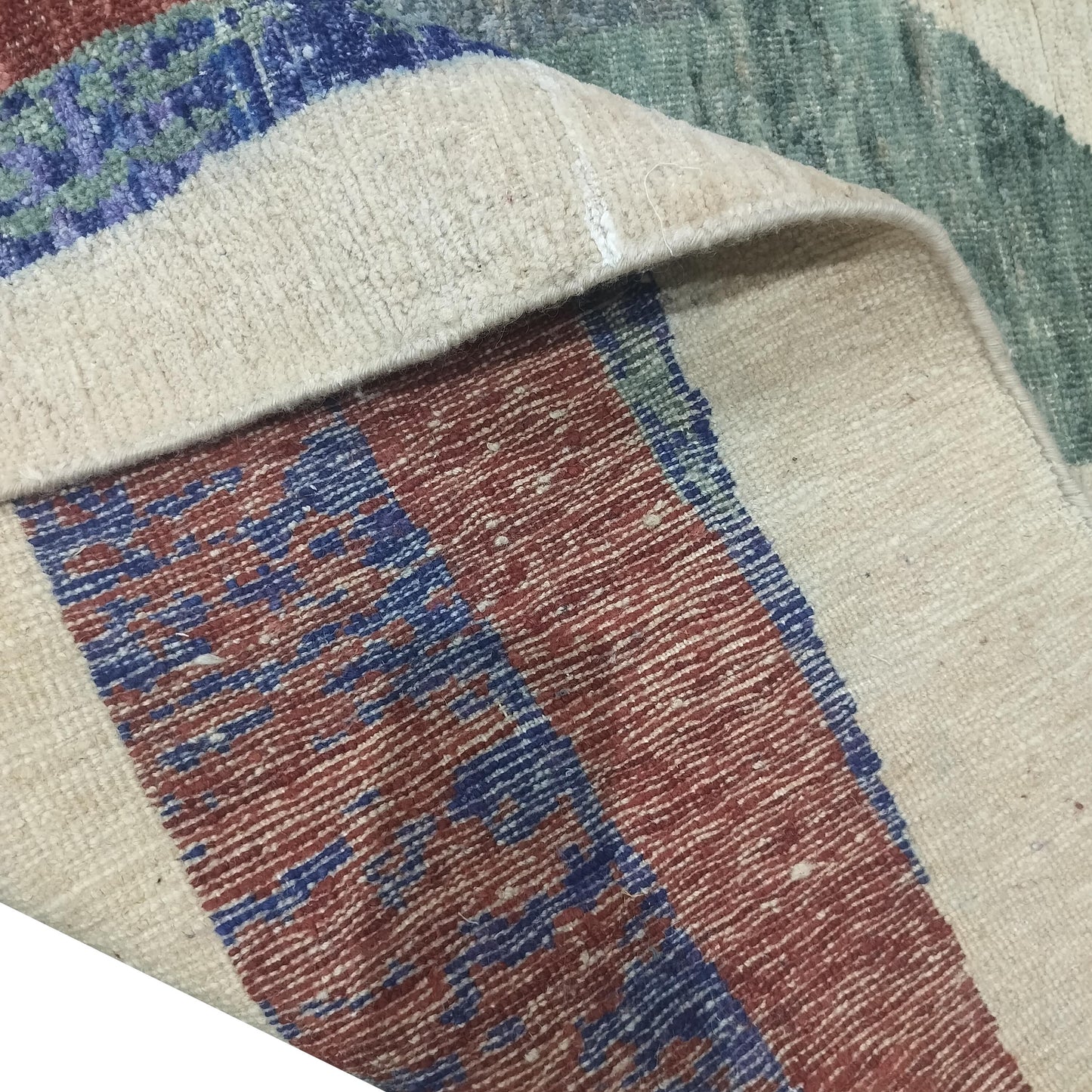 Ivory Rust Pure Wool Modern Abstract Textured Handknotted 8.10x12.1ft 270X368Cms Area Rug