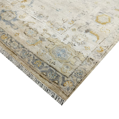 Ivory Gold, Blended Silk High Shine Transitional Handknotted 8.8X11.11Ft 263X363Cms Area Rug