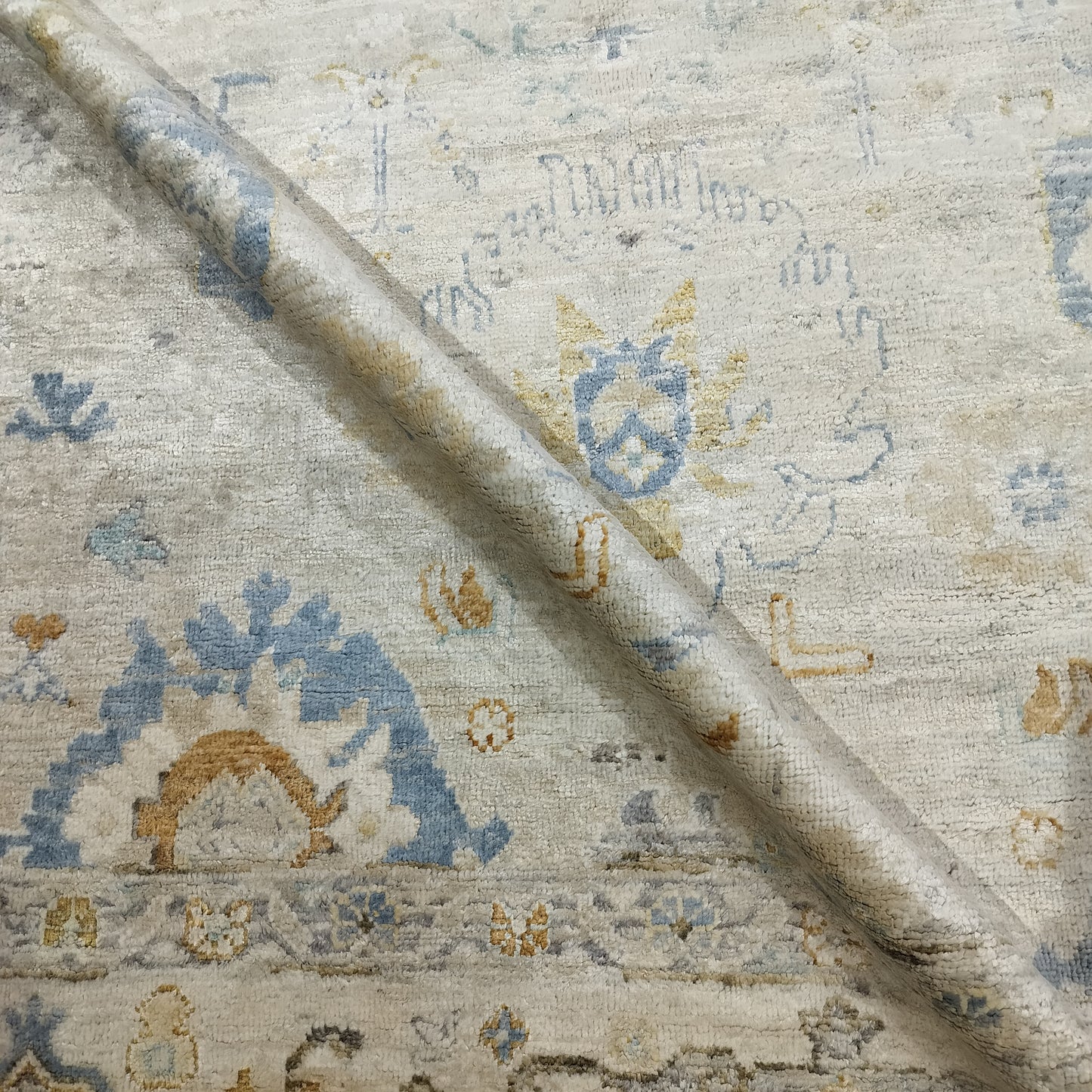 Ivory Gold, Blended Silk High Shine Transitional Handknotted 8.8X11.11Ft 263X363Cms Area Rug