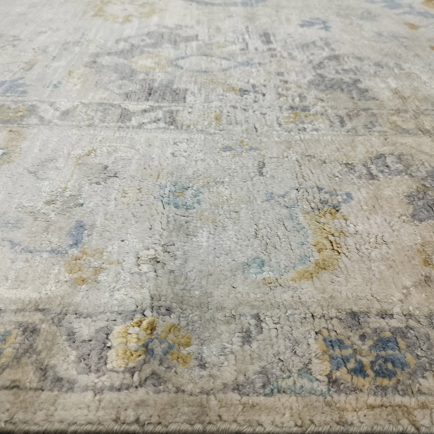 Ivory Gold, Blended Silk High Shine Transitional Handknotted 8.8X11.11Ft 263X363Cms Area Rug