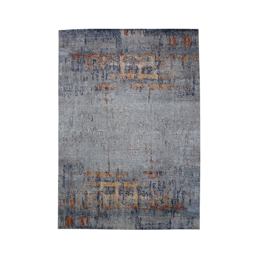 Green Multy Silk Wool Hi-Lo Modern HandKnotted 9.10X13.11 Ft 301X424Cms Area Rug