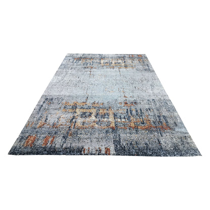 Green Multy Silk Wool Hi-Lo Modern HandKnotted 9.10X13.11 Ft 301X424Cms Area Rug