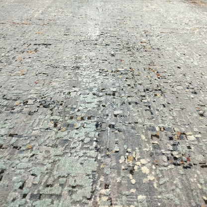 Green Multy Silk Wool Hi-Lo Modern HandKnotted 9.10X13.11 Ft 301X424Cms Area Rug