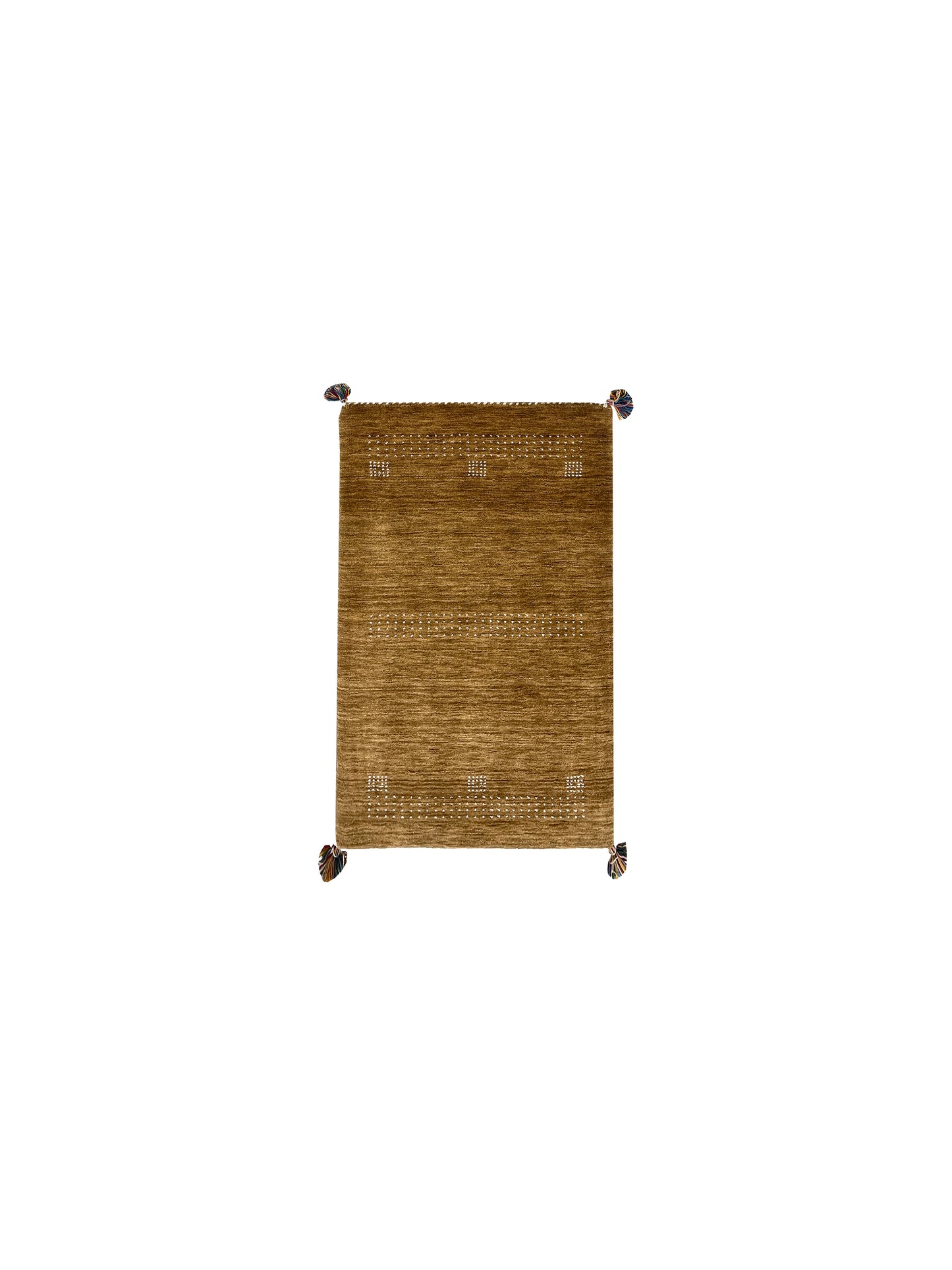 Brown, Pure Wool, Modern Handloom 2.4x3.11Ft 70x118Cms Area Rug