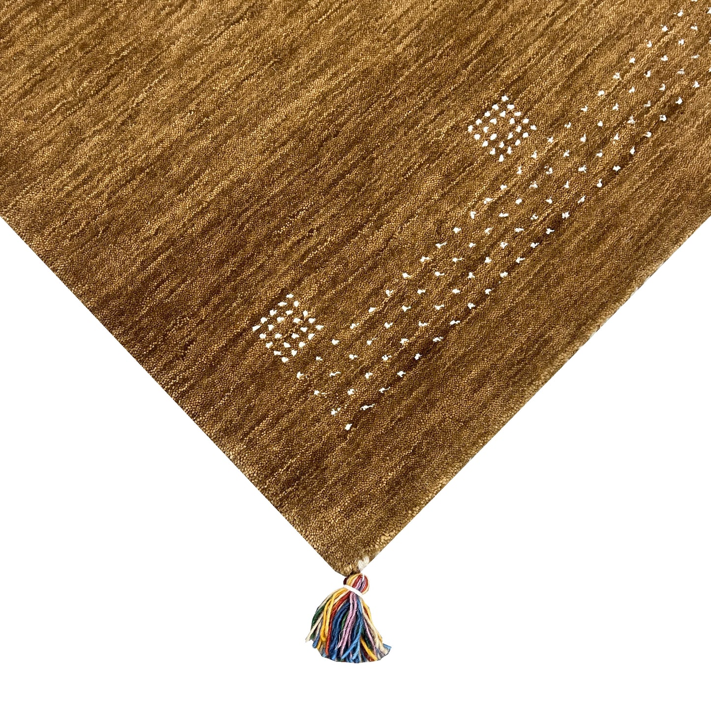 Brown, Pure Wool, Modern Handloom 2.4x3.11Ft 70x118Cms Area Rug