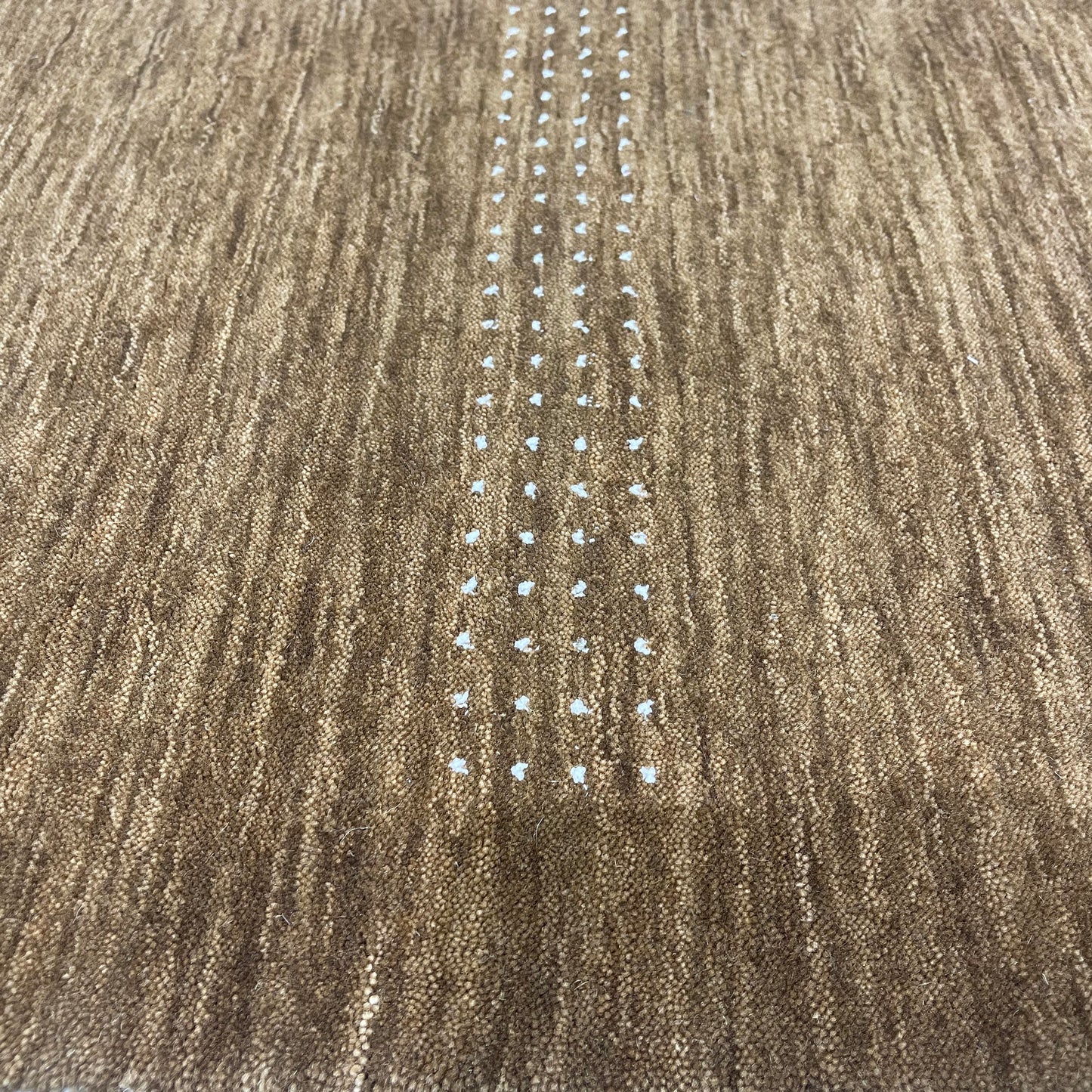 Brown, Pure Wool, Modern Handloom 2.4x3.11Ft 70x118Cms Area Rug