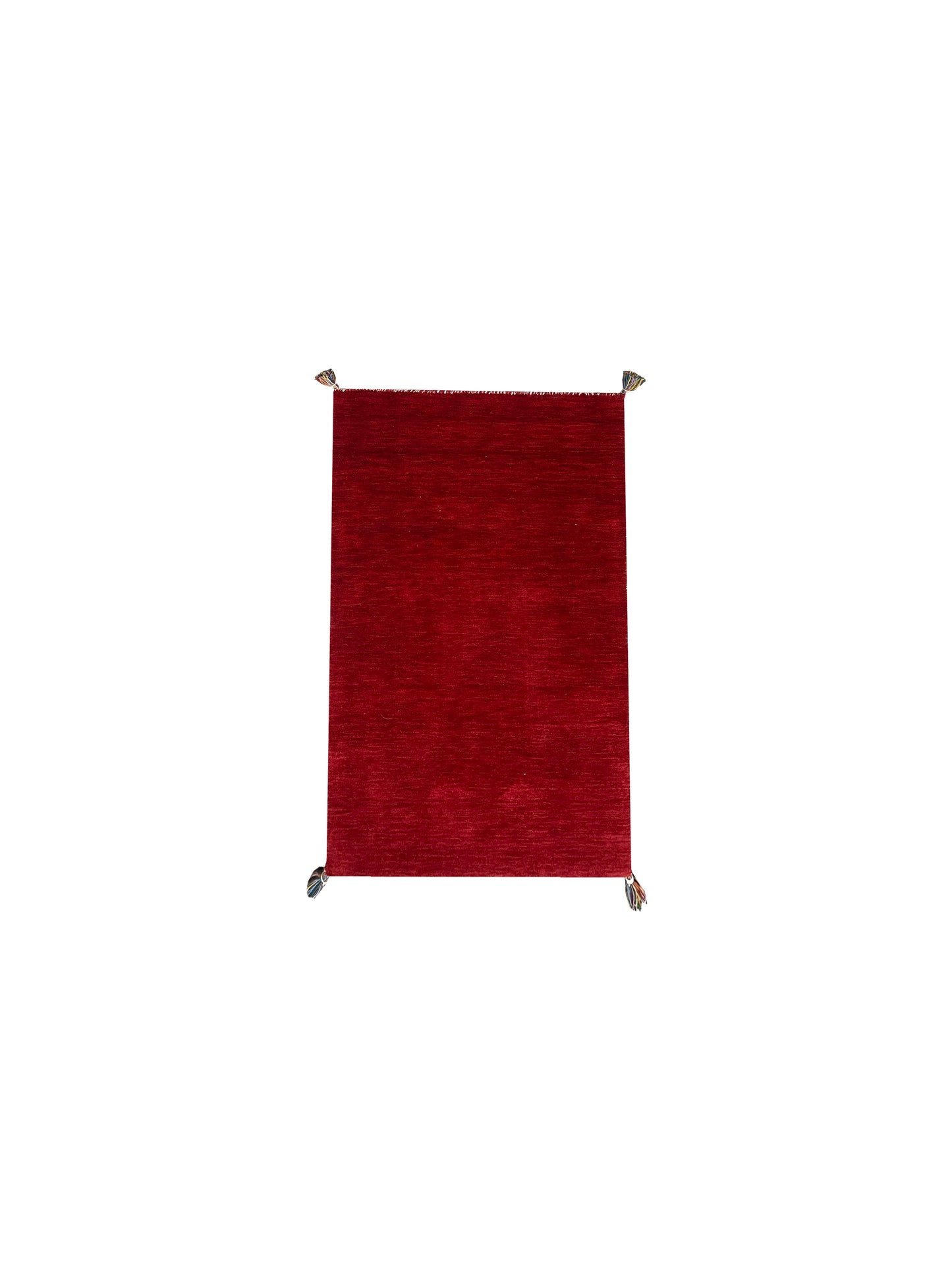 Plain Red, Pure Wool, Modern Handloom 2.3x4.7Ft 70x141Cms Area Rug