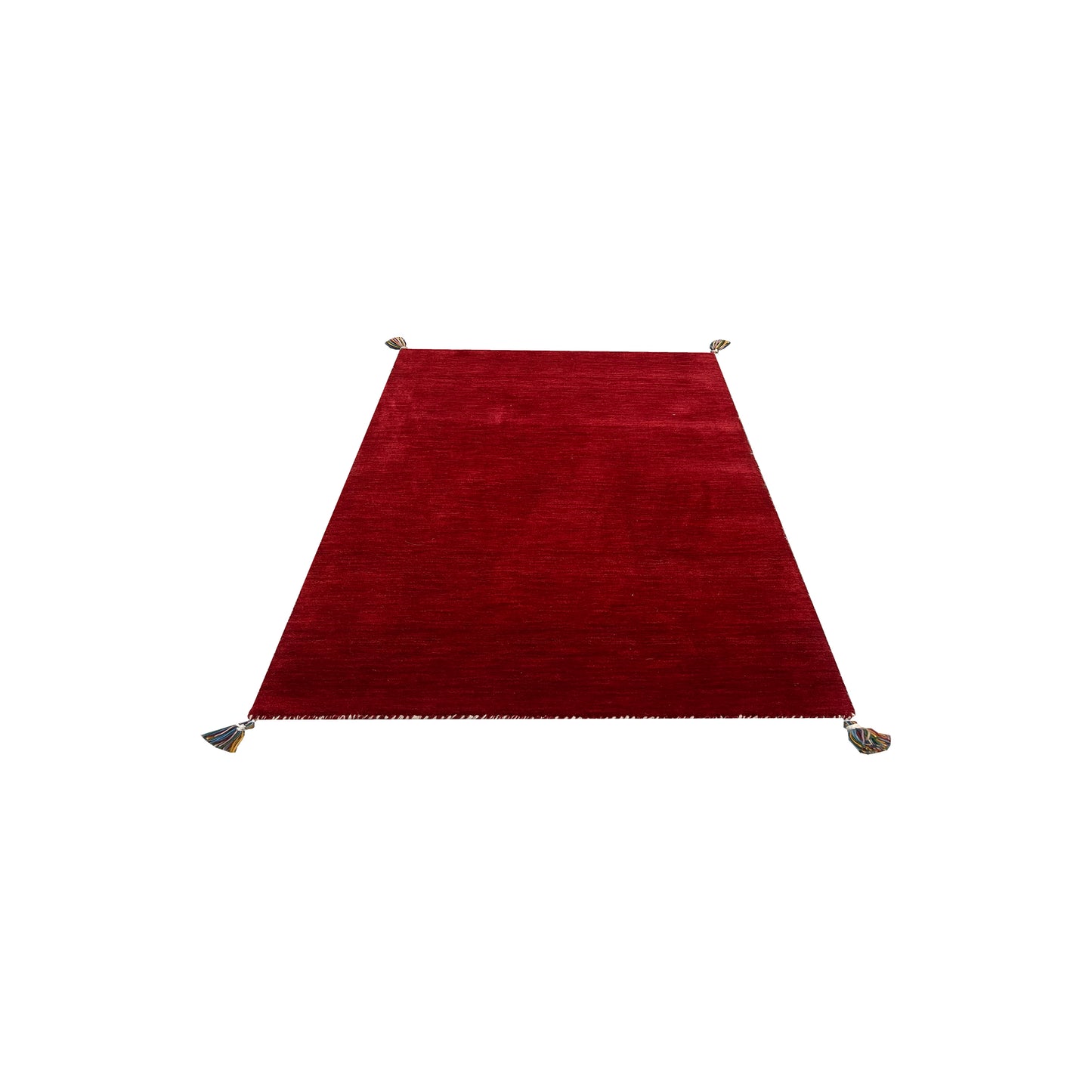 Plain Red, Pure Wool, Modern Handloom 2.3x4.7Ft 70x141Cms Area Rug
