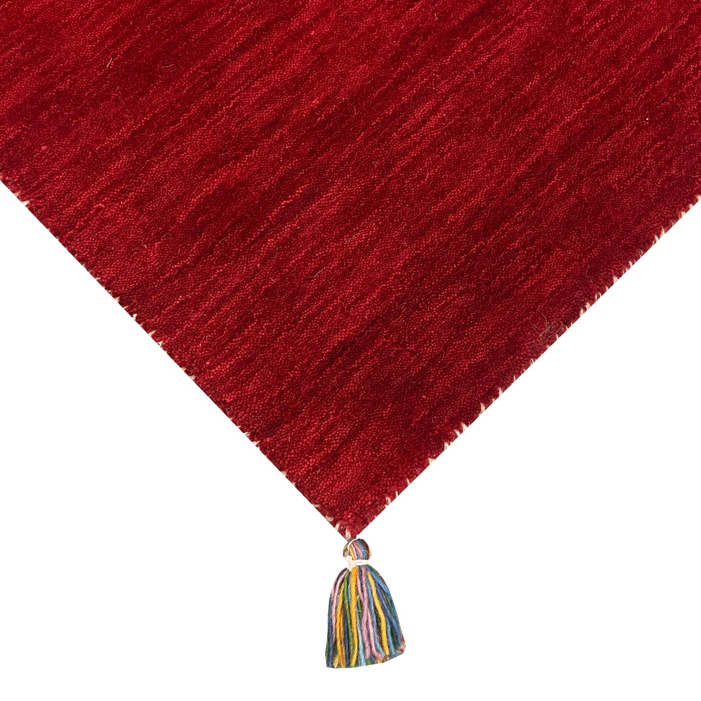 Plain Red, Pure Wool, Modern Handloom 2.3x4.7Ft 70x141Cms Area Rug