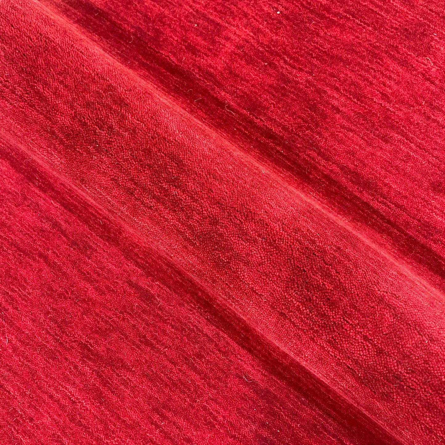 Plain Red, Pure Wool, Modern Handloom 2.3x4.7Ft 70x141Cms Area Rug