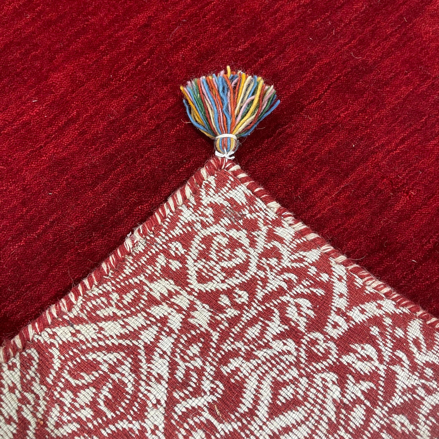 Plain Red, Pure Wool, Modern Handloom 2.3x4.7Ft 70x141Cms Area Rug