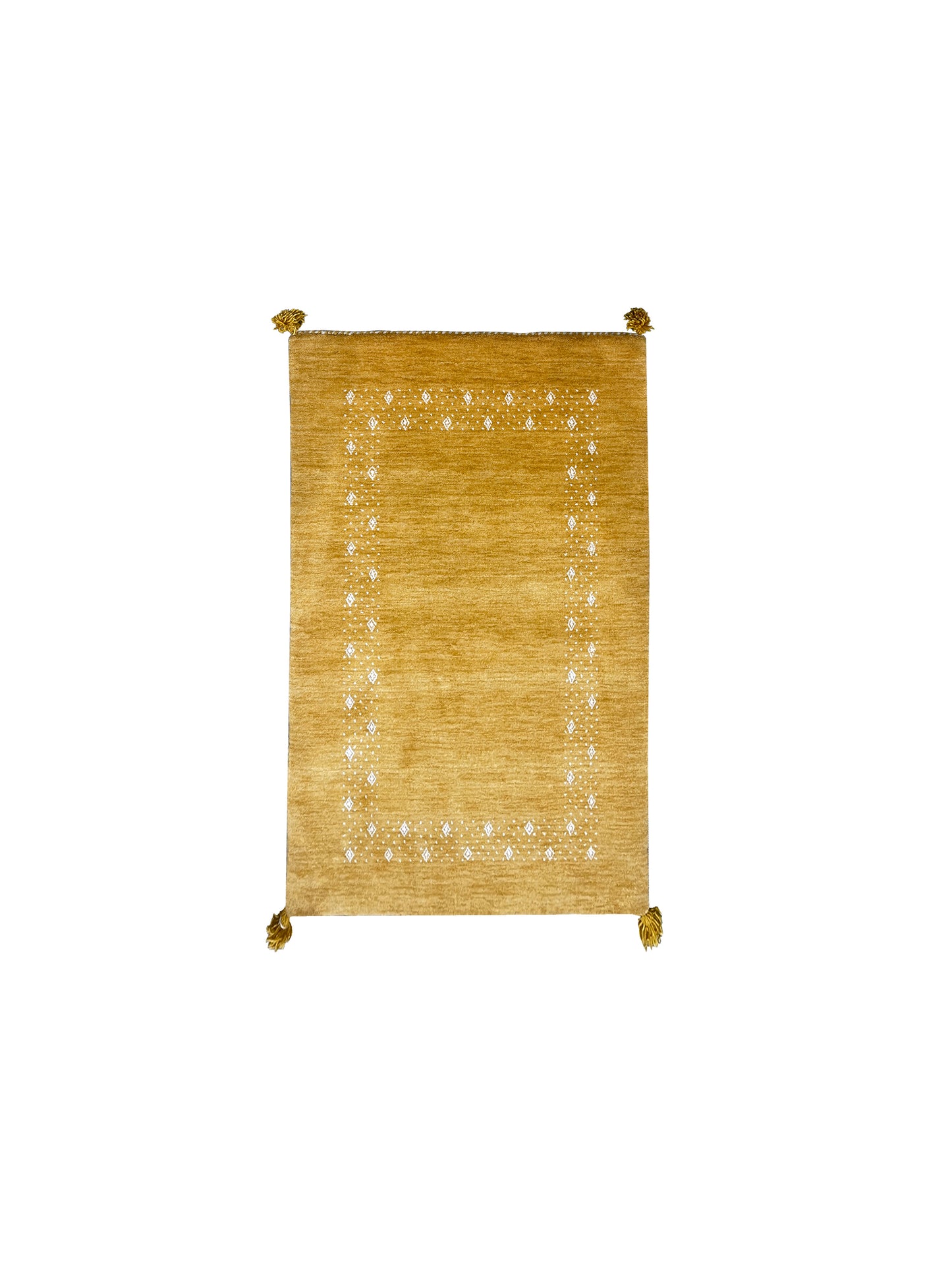 Gold, Pure Wool, Modern Handloom 2.3x3.11Ft 69x120Cms Area Rug