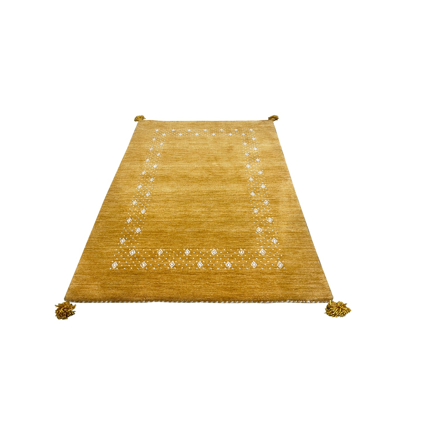 Gold, Pure Wool, Modern Handloom 2.3x3.11Ft 69x120Cms Area Rug