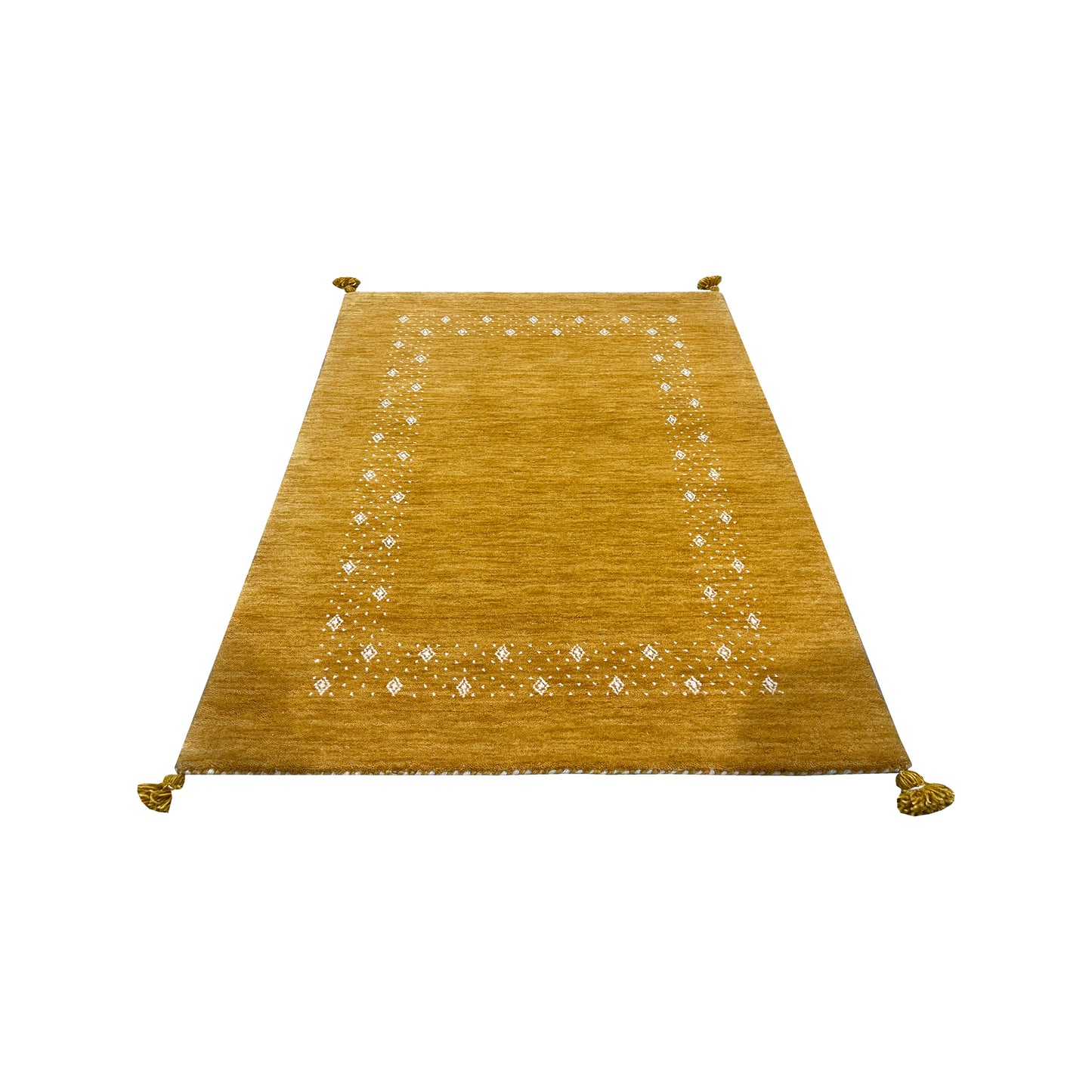 Gold, Pure Wool, Modern Handloom 2.3x3.11Ft 69x120Cms Area Rug