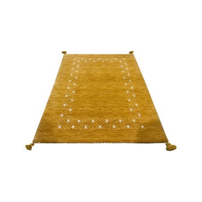 Gold, Pure Wool, Modern Handloom 2.3x3.11Ft 69x120Cms Area Rug