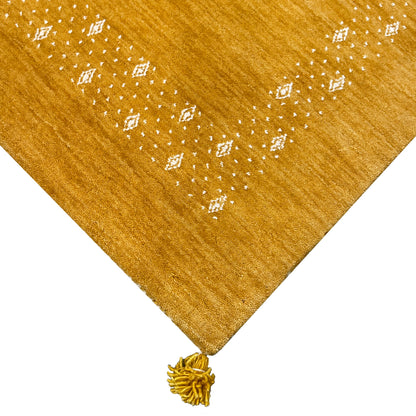 Gold, Pure Wool, Modern Handloom 2.3x3.11Ft 69x120Cms Area Rug