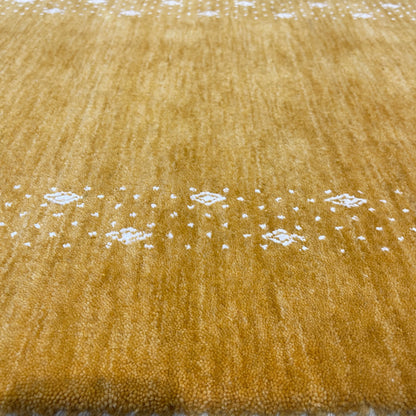 Gold, Pure Wool, Modern Handloom 2.3x3.11Ft 69x120Cms Area Rug