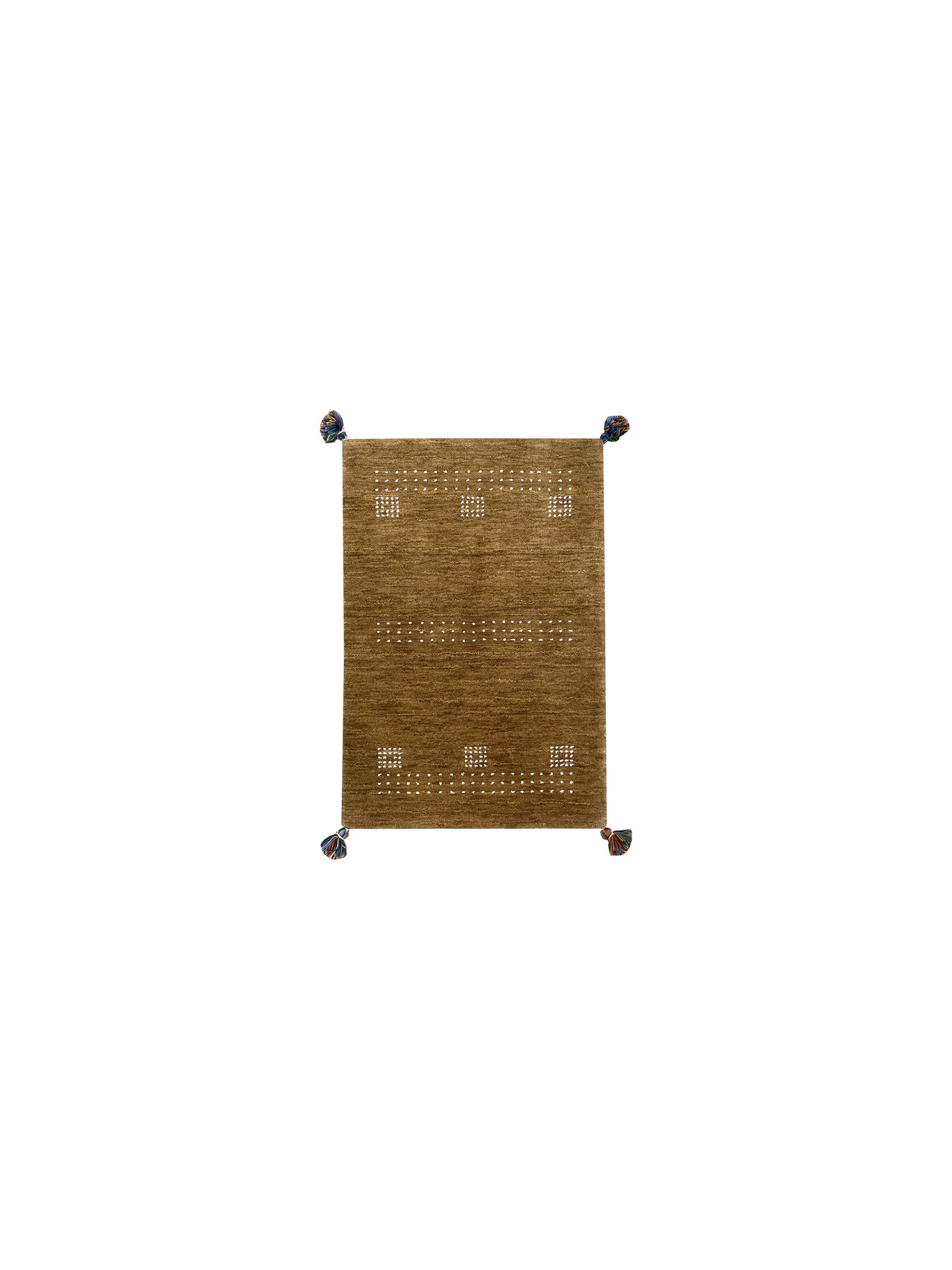 Brown, Pure Wool, Modern Handloom 1.8x2.8Ft 51x80Cms Area Rug