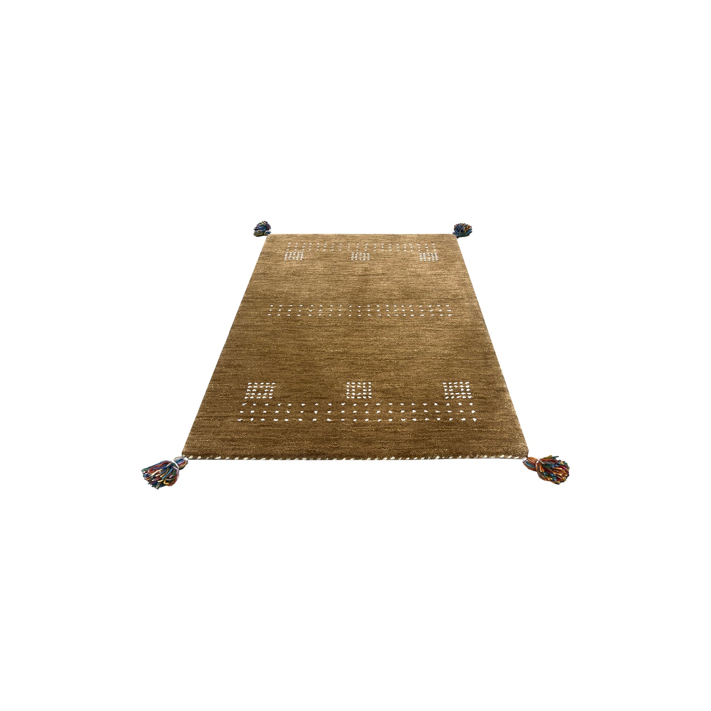 Brown, Pure Wool, Modern Handloom 1.8x2.8Ft 51x80Cms Area Rug