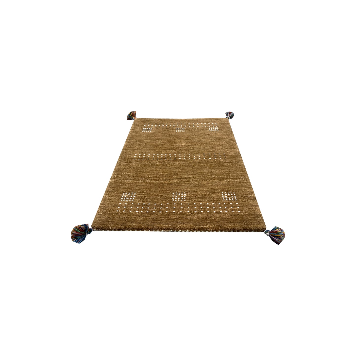 Brown, Pure Wool, Modern Handloom 1.8x2.8Ft 51x80Cms Area Rug