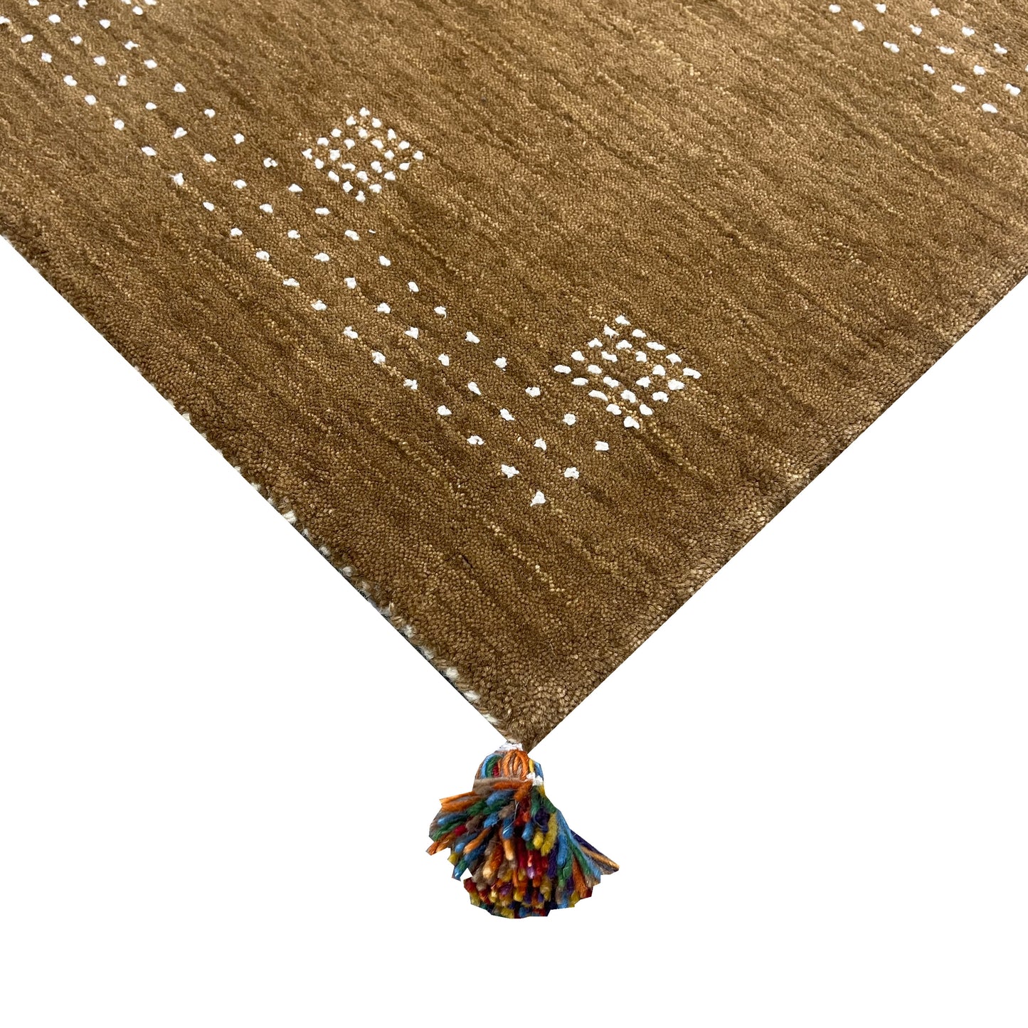 Brown, Pure Wool, Modern Handloom 1.8x2.8Ft 51x80Cms Area Rug