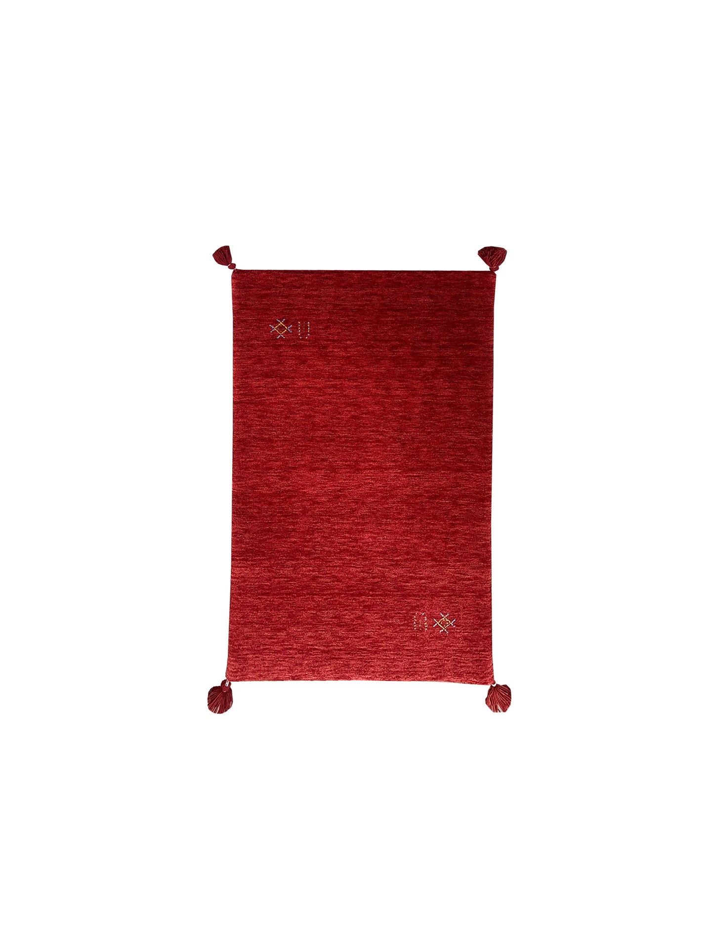 Red, Pure Wool, Modern Handloom 2.4x3.11Ft 70x121Cms Area Rug