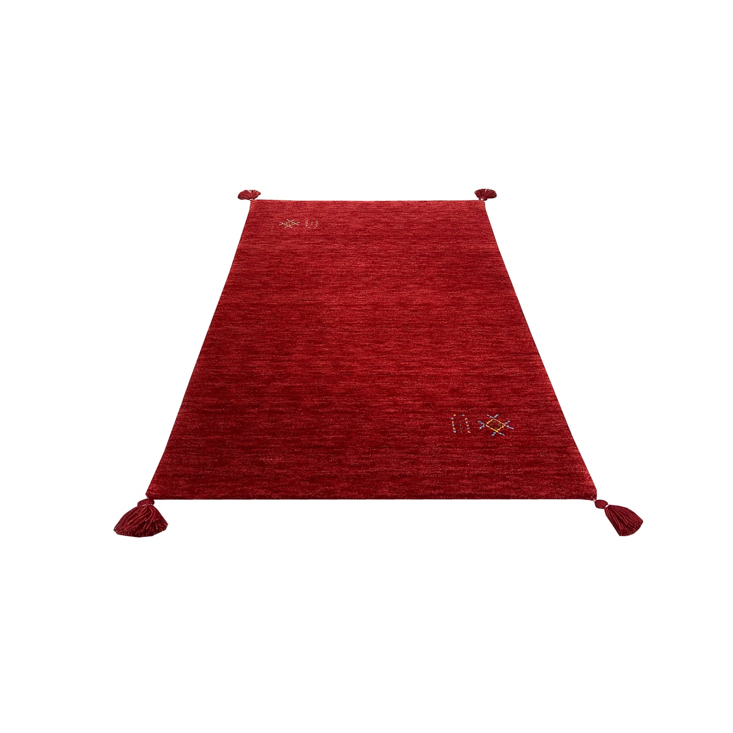 Red, Pure Wool, Modern Handloom 2.4x3.11Ft 70x121Cms Area Rug