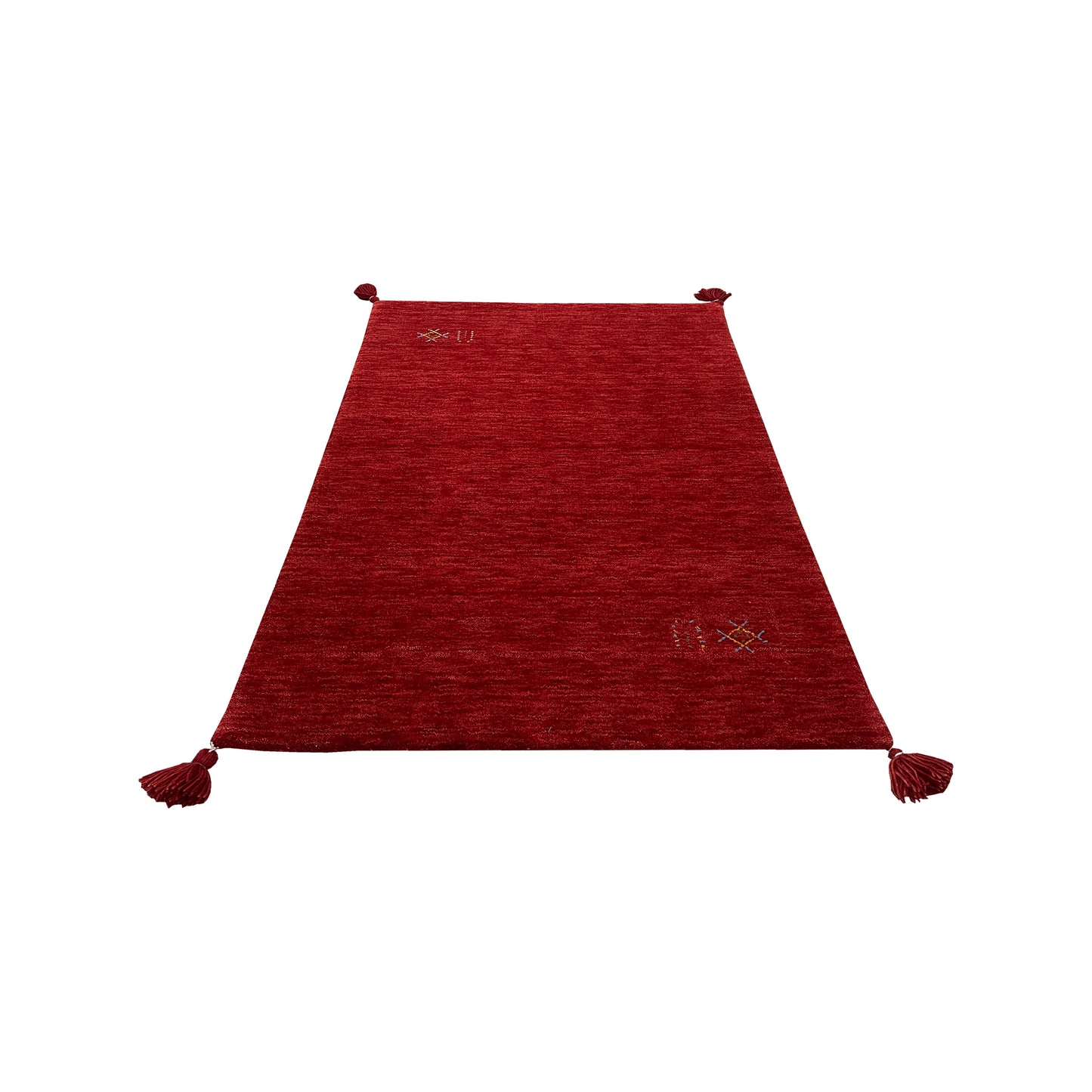 Red, Pure Wool, Modern Handloom 2.4x3.11Ft 70x121Cms Area Rug