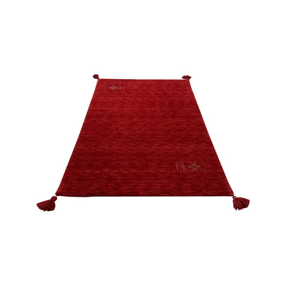 Red, Pure Wool, Modern Handloom 2.4x3.11Ft 70x121Cms Area Rug