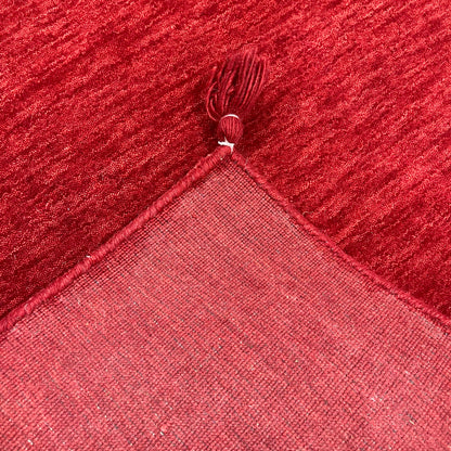 Red, Pure Wool, Modern Handloom 2.4x3.11Ft 70x121Cms Area Rug