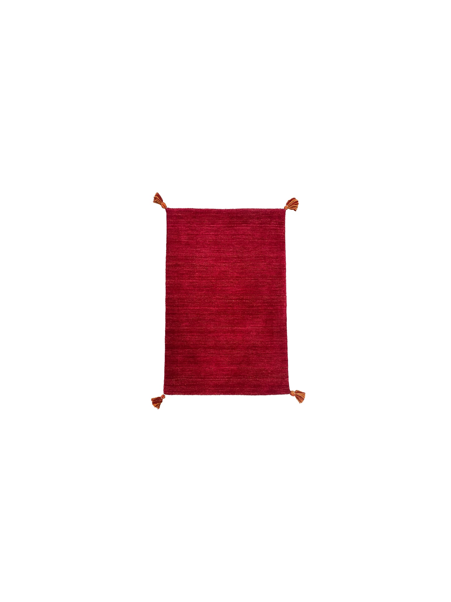 Plain Red, Pure Wool, Modern Handloom 2.0x2.11Ft 61x90Cms Area Rug