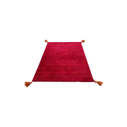 Plain Red, Pure Wool, Modern Handloom 2.0x2.11Ft 61x90Cms Area Rug