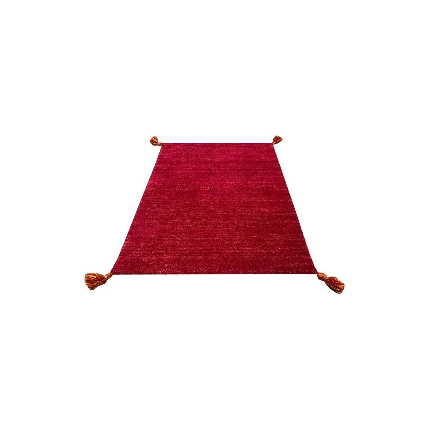 Plain Red, Pure Wool, Modern Handloom 2.0x2.11Ft 61x90Cms Area Rug