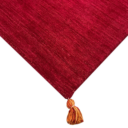 Plain Red, Pure Wool, Modern Handloom 2.0x2.11Ft 61x90Cms Area Rug