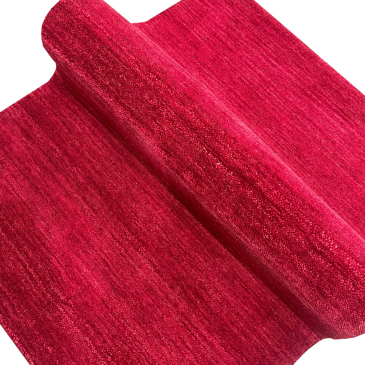 Plain Red, Pure Wool, Modern Handloom 2.0x2.11Ft 61x90Cms Area Rug