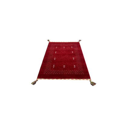 Red, Pure Wool, Modern Handloom 2.0x3.0Ft 61x92Cms Area Rug
