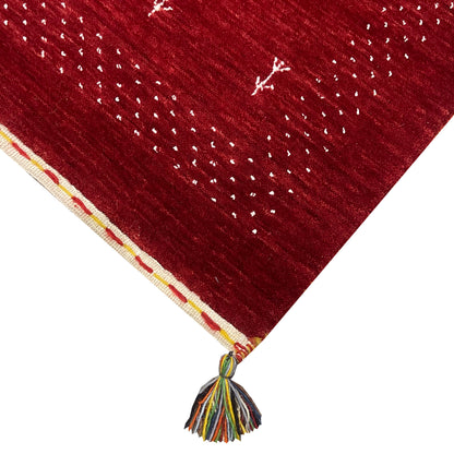 Red, Pure Wool, Modern Handloom 2.0x3.0Ft 61x92Cms Area Rug