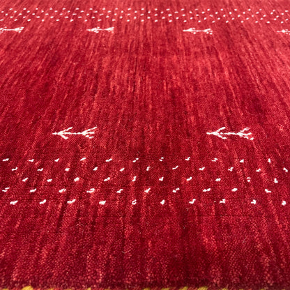 Red, Pure Wool, Modern Handloom 2.0x3.0Ft 61x92Cms Area Rug