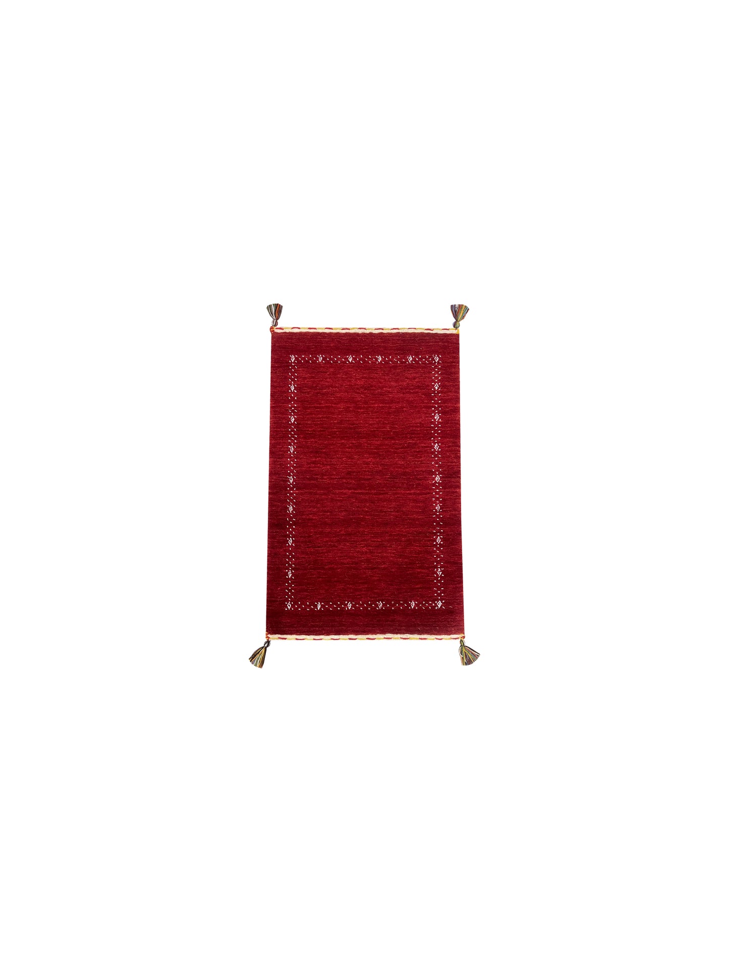Red, Pure Wool, Modern Handloom 1.11x3.0Ft 49x92Cms Area Rug