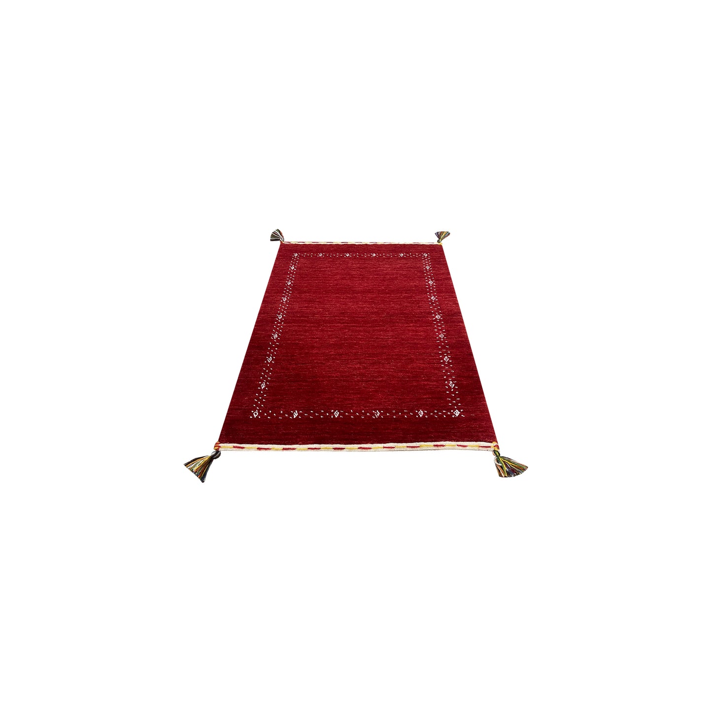 Red, Pure Wool, Modern Handloom 1.11x3.0Ft 49x92Cms Area Rug