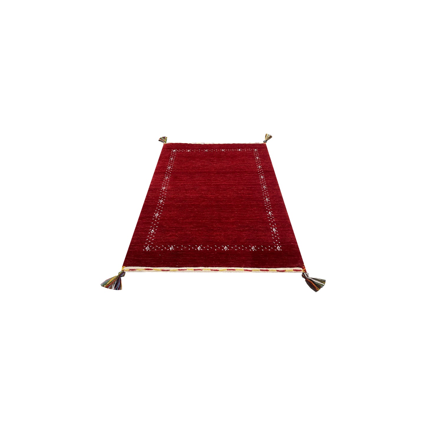 Red, Pure Wool, Modern Handloom 1.11x3.0Ft 49x92Cms Area Rug