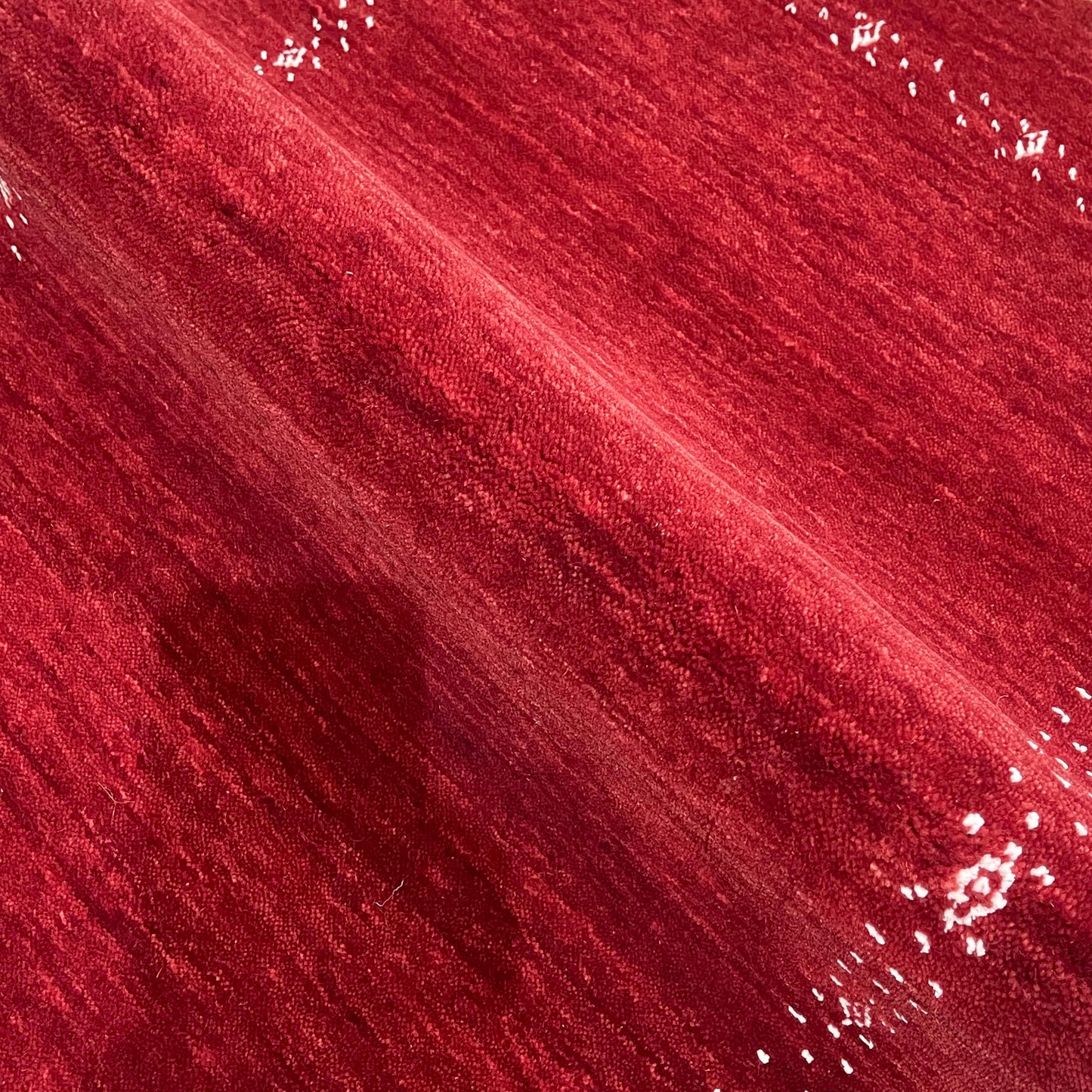 Red, Pure Wool, Modern Handloom 1.11x3.0Ft 49x92Cms Area Rug