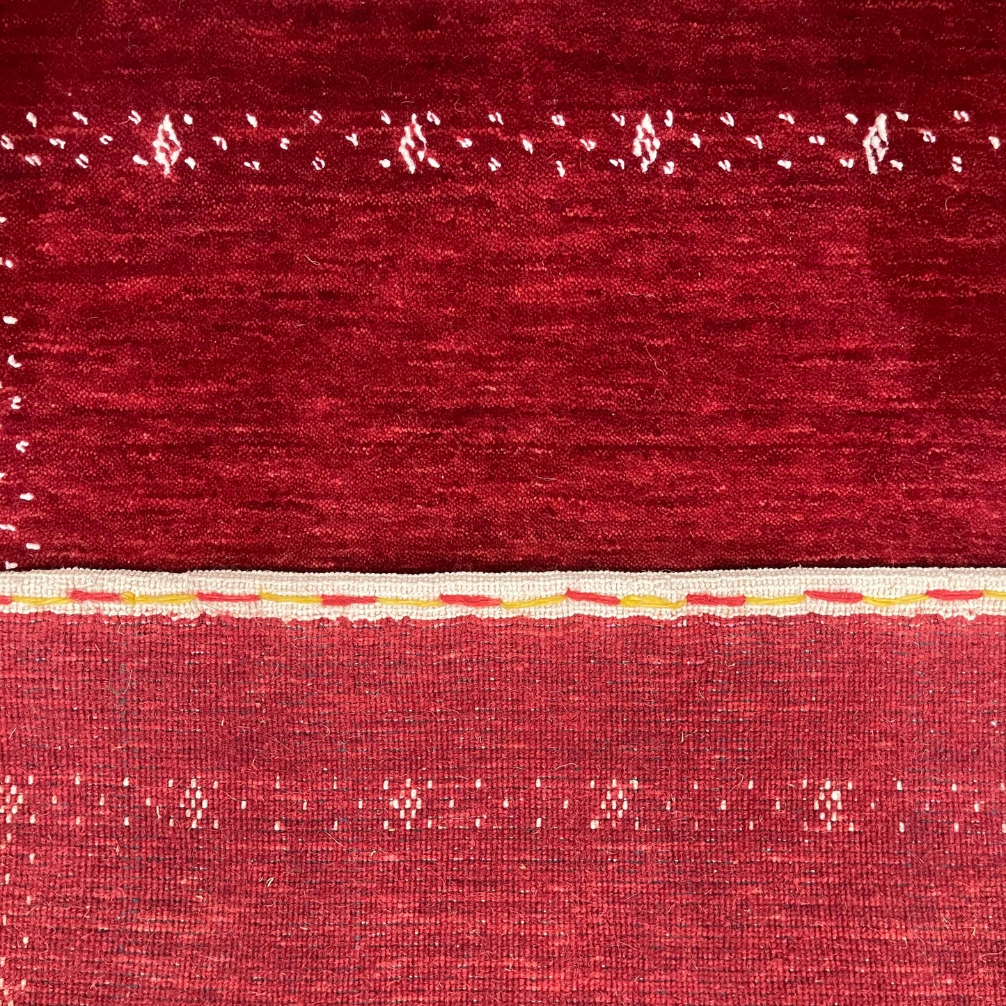 Red, Pure Wool, Modern Handloom 1.11x3.0Ft 49x92Cms Area Rug