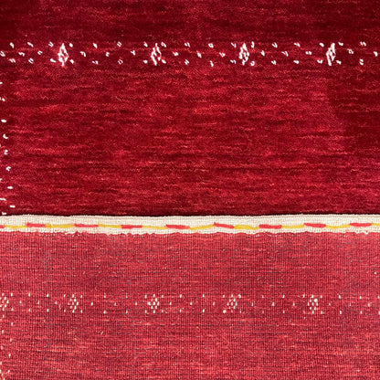 Red, Pure Wool, Modern Handloom 1.11x3.0Ft 49x92Cms Area Rug