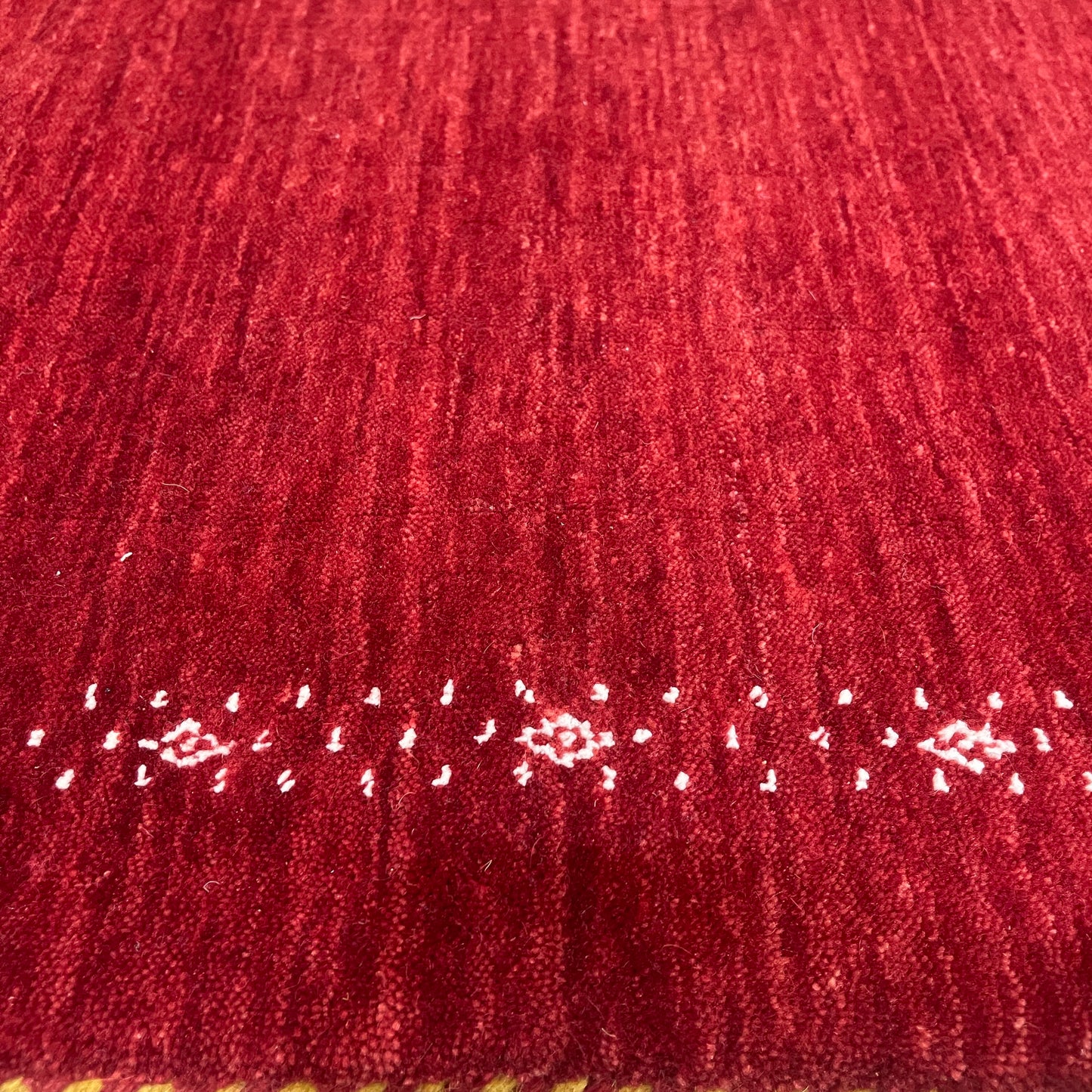 Red, Pure Wool, Modern Handloom 1.11x3.0Ft 49x92Cms Area Rug
