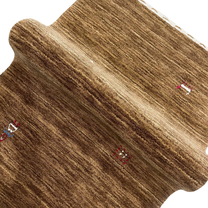 Brown, Pure Wool, Modern Handloom 2.0x3.0Ft 61x90Cms Area Rug