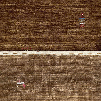 Brown, Pure Wool, Modern Handloom 2.0x3.0Ft 61x90Cms Area Rug