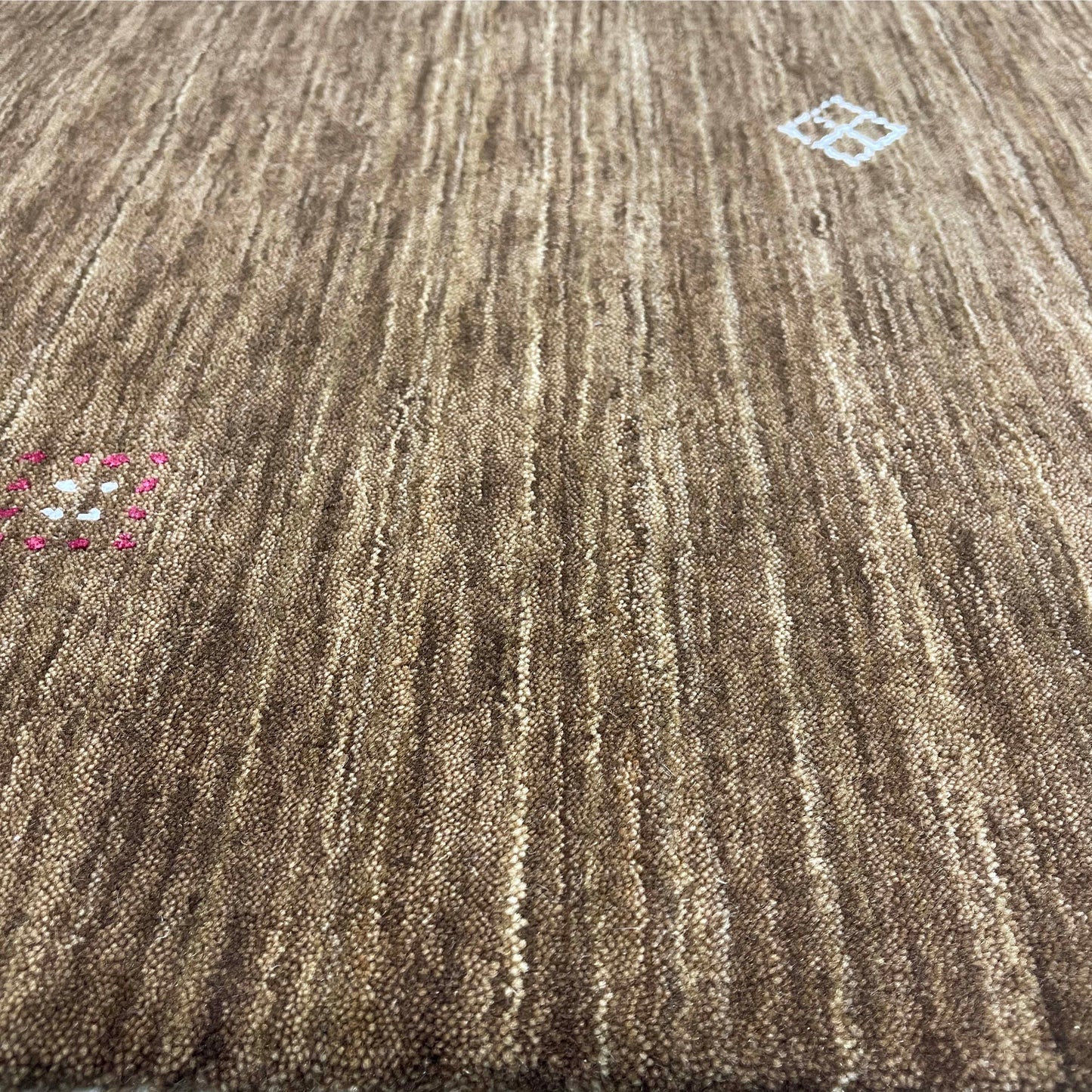 Brown, Pure Wool, Modern Handloom 2.0x3.0Ft 61x90Cms Area Rug